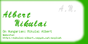 albert mikulai business card